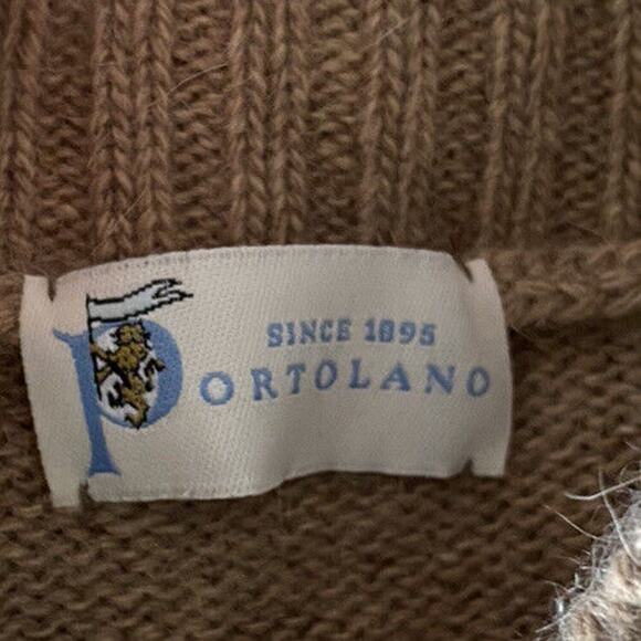 NEW Portolano Wool Blend Poncho Beige One Size Cape Pullover Minimalist Sweater - Picture 6 of 6